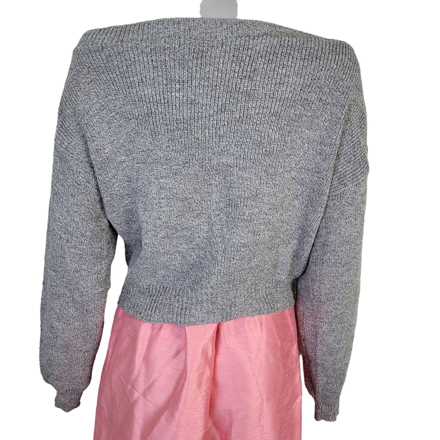 Nasty Gal Retro 70s Style Sweater Women Large Knit Top Gray