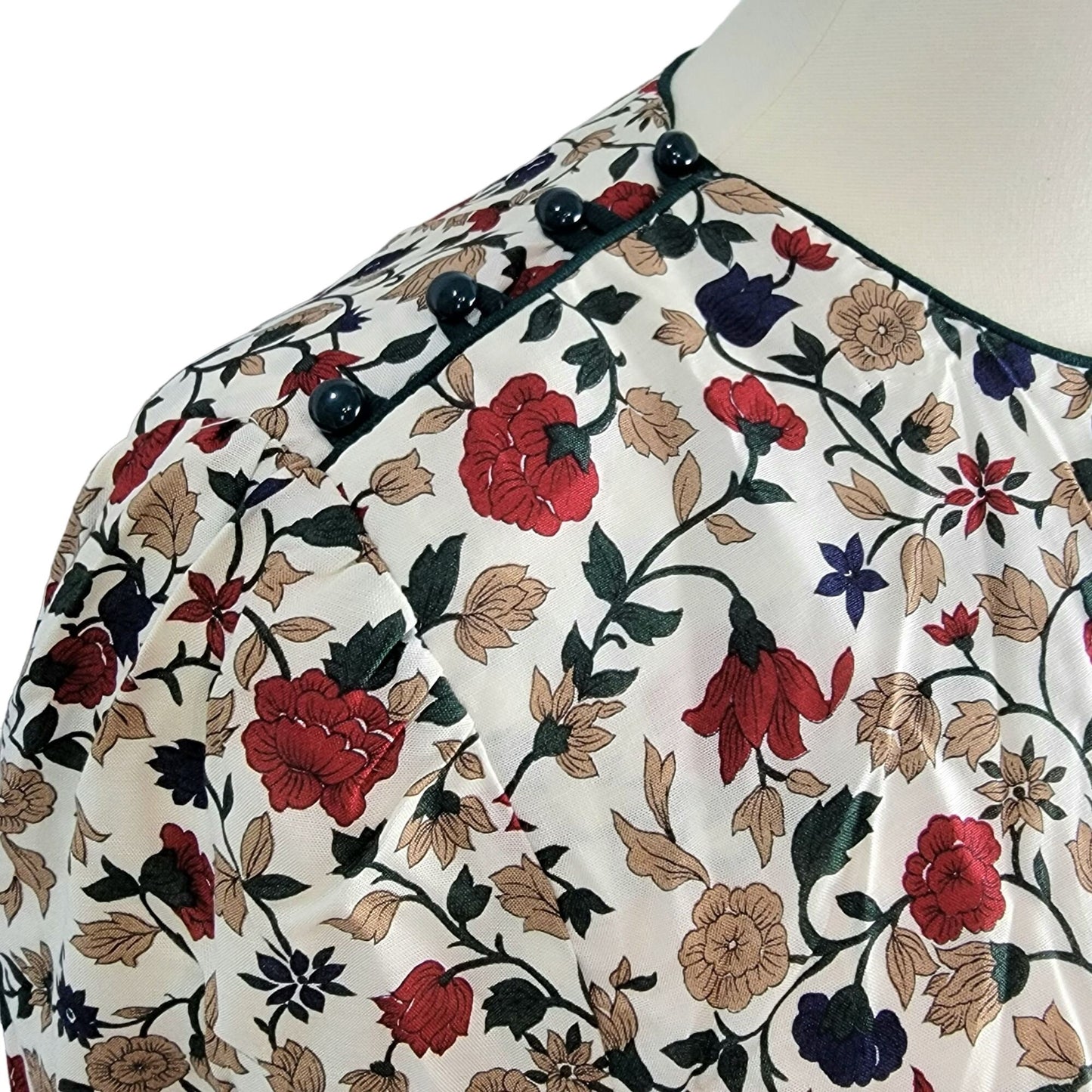 Lanz Vintage 90s Dress Set Women Plus 22W Floral Blouse Top Midi