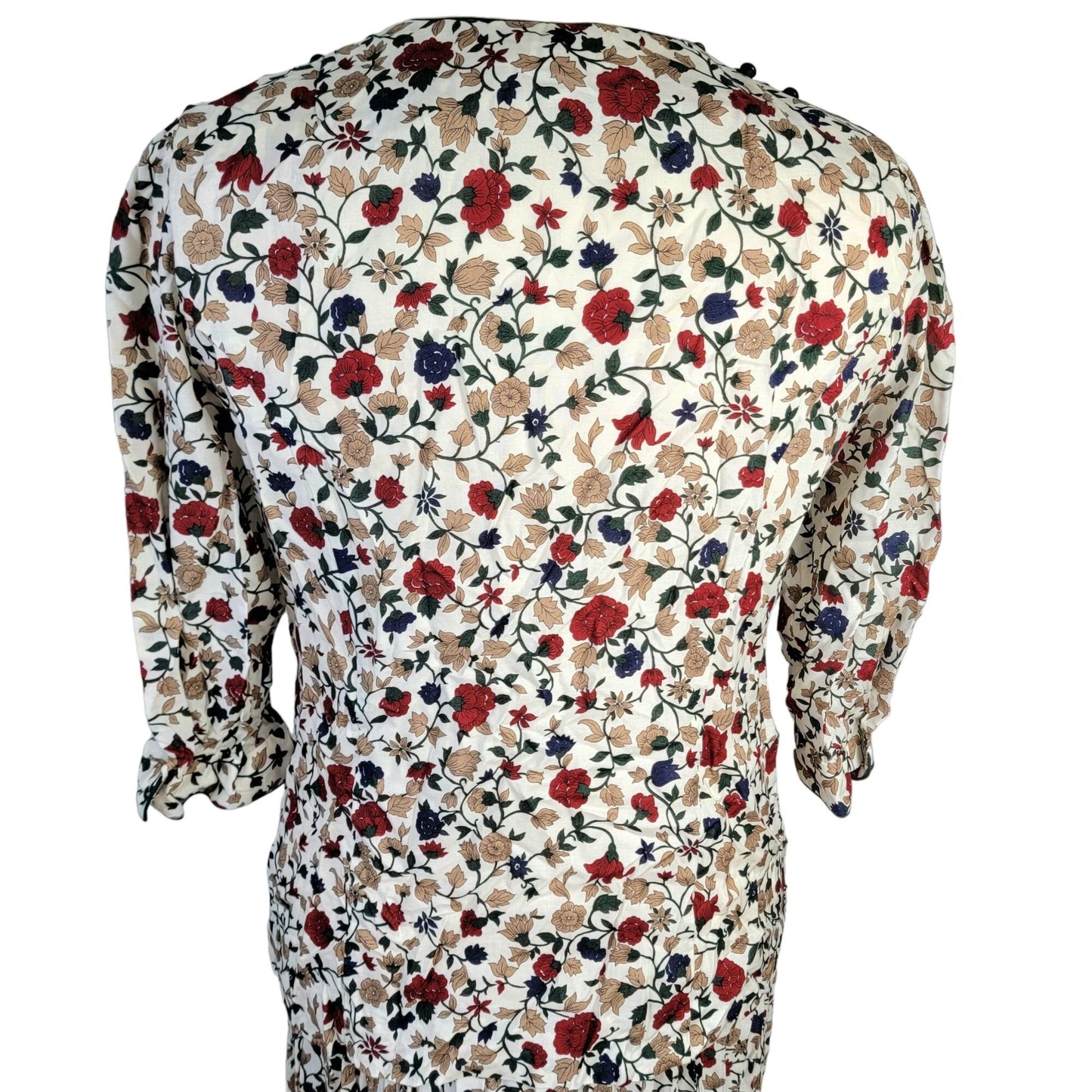Lanz Vintage 90s Dress Set Women Plus 22W Floral Blouse Top Midi