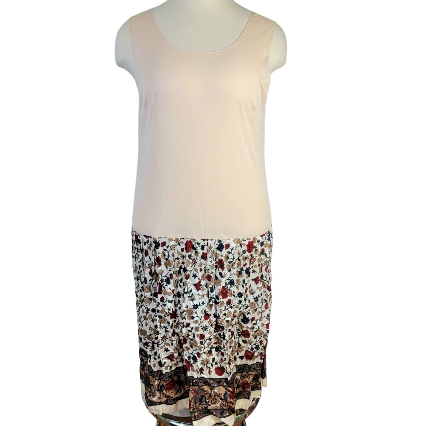 Lanz Vintage 90s Dress Set Women Plus 22W Floral Blouse Top Midi