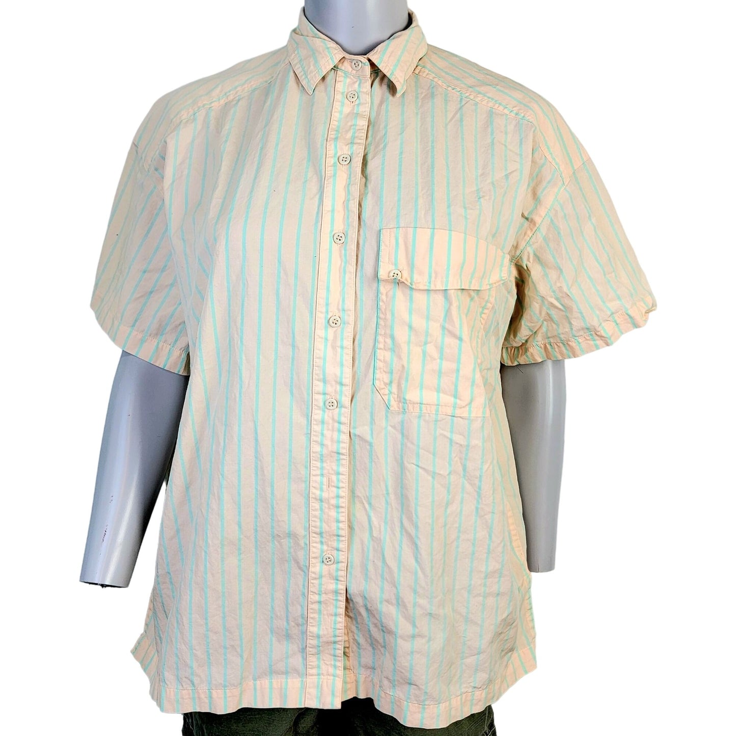 Liz Claiborne Vintage 80s Shirt Women Medium 8 10 Button Collar Top