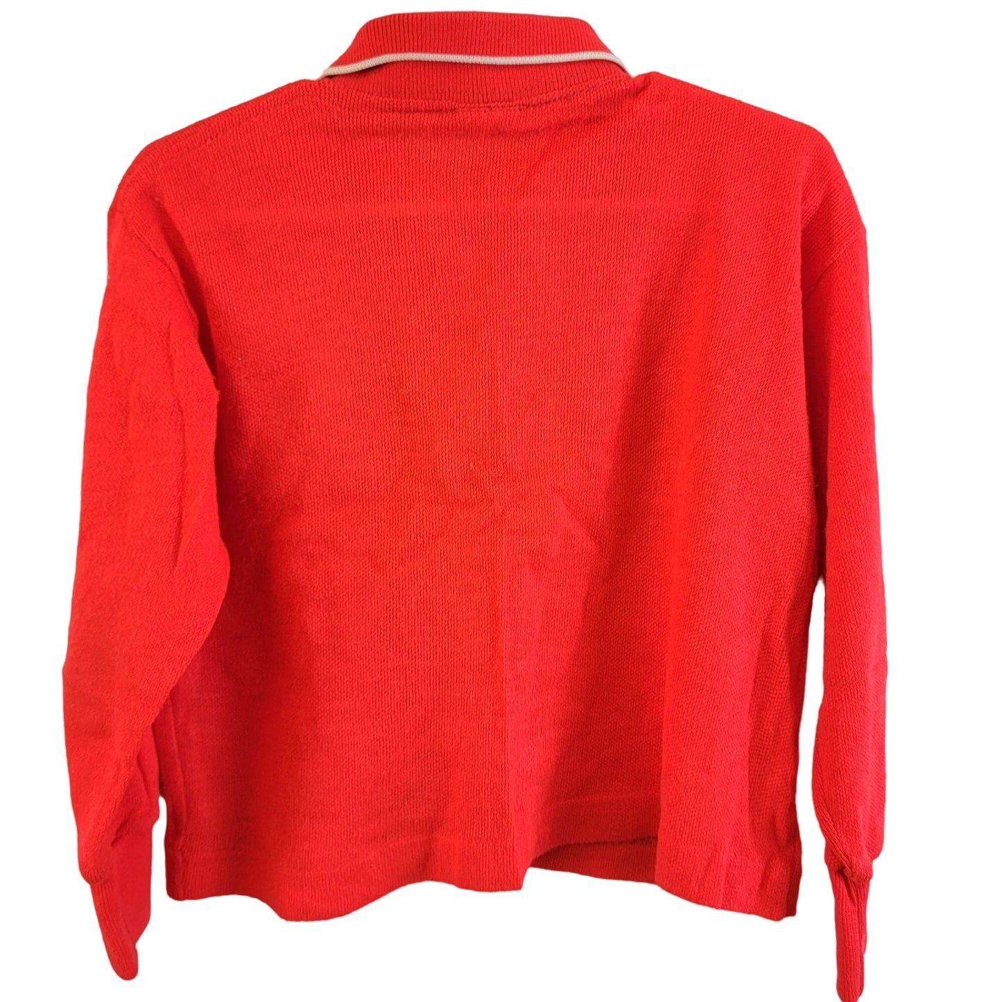 Vintage 60s Embroidered Horse Polo Shirt Boy 4 Red Long Sleeve