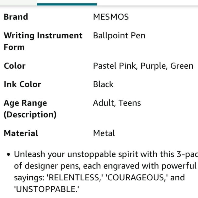 Mesmos Inspire Pen Set Metal Pastel Ballpoint Black Ink Pink Gift New In Box Mom Sister Daughter Friend