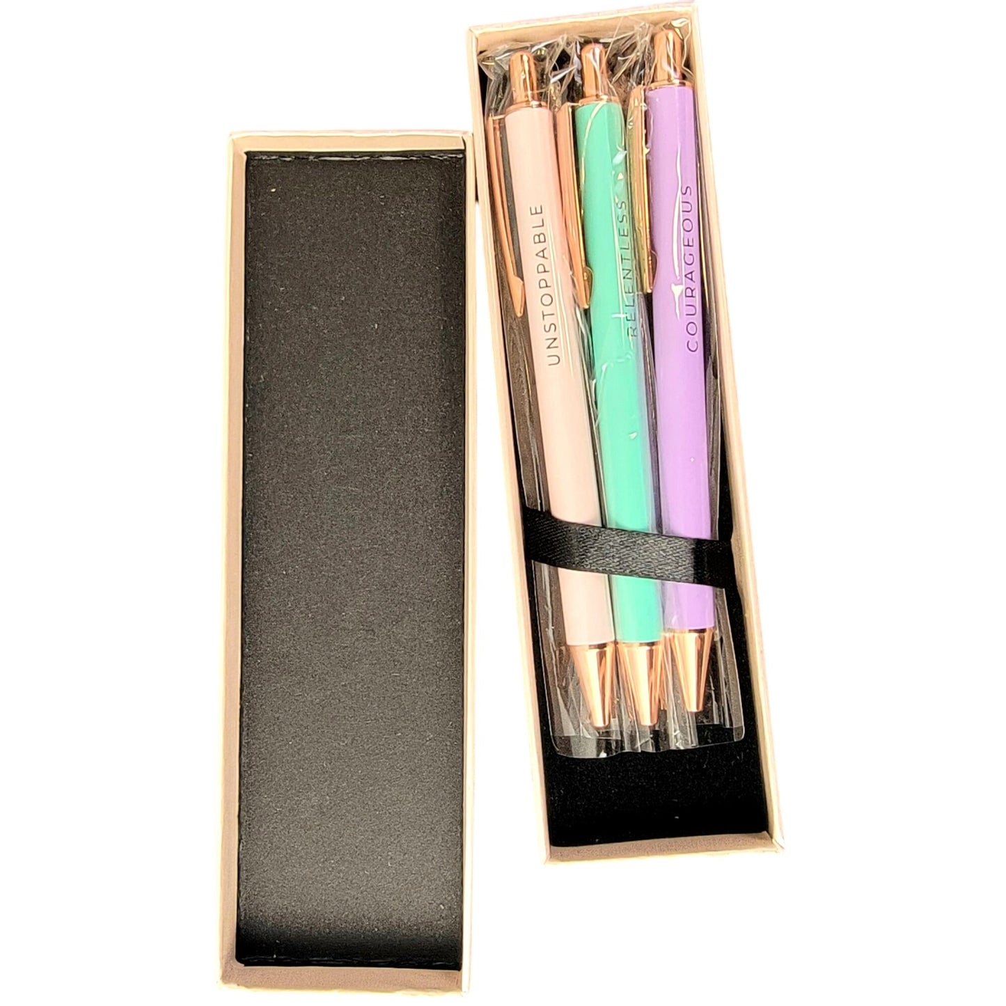 Mesmos Inspire Pen Set Metal Pastel Ballpoint Black Ink Pink Gift New In Box Mom Sister Daughter Friend