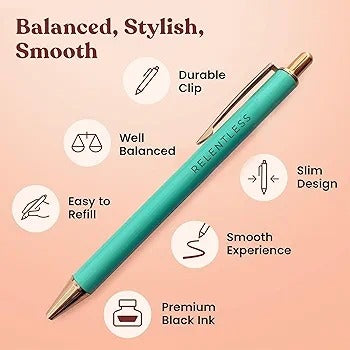 Mesmos Inspire Pen Set Metal Pastel Ballpoint Black Ink Pink Gift New In Box Mom Sister Daughter Friend
