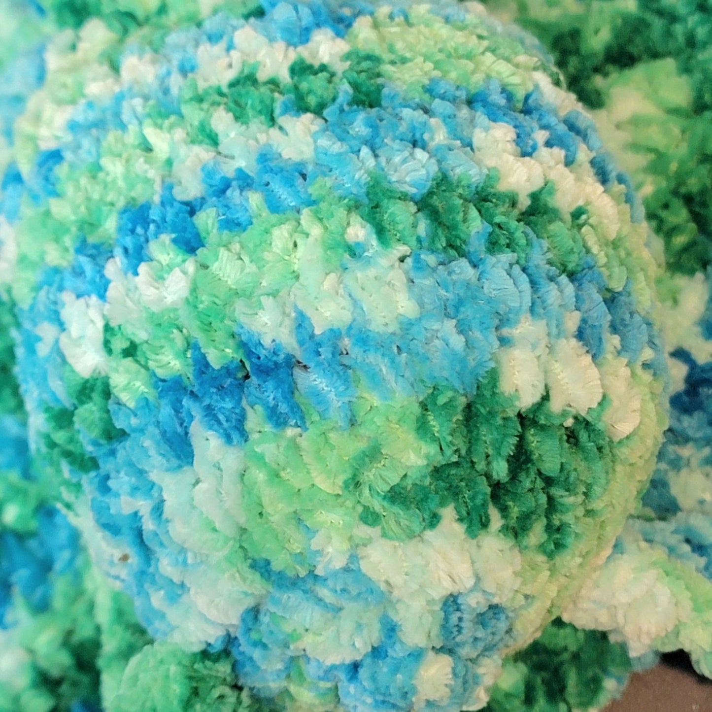 Bunny Comfort Blanket Baby Knit Chenille Blue Green Crochet Rabbit Photography