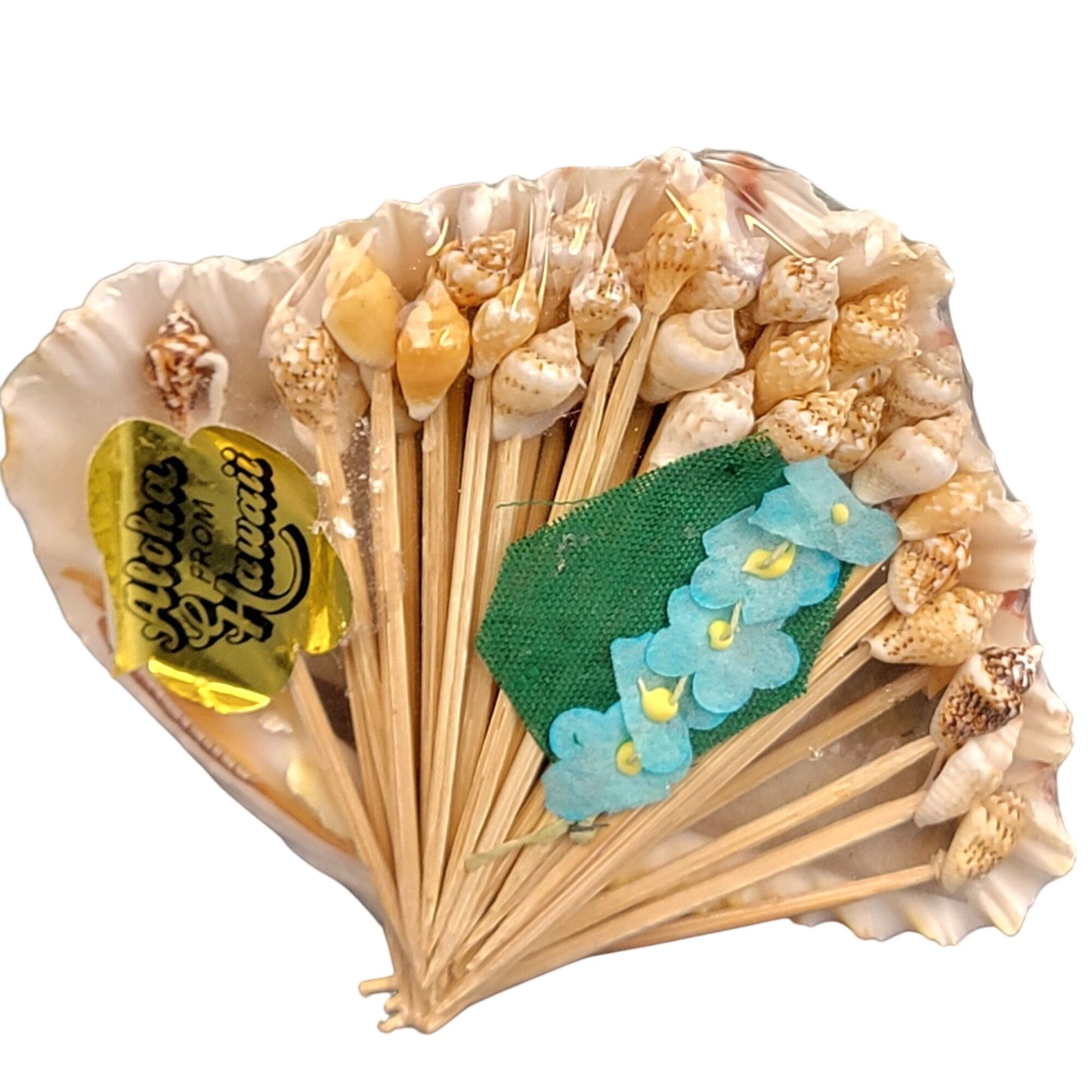 Vintage 80s Appetizer Toothpick Cocktail Picks Seashell Beach Hawaii Souvenir