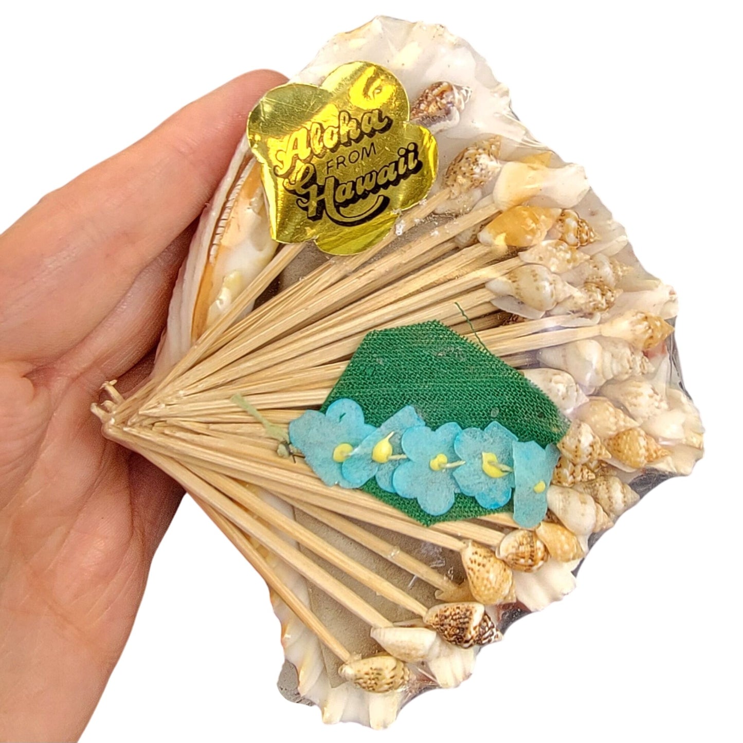 Vintage 80s Appetizer Toothpick Cocktail Picks Seashell Beach Hawaii Souvenir