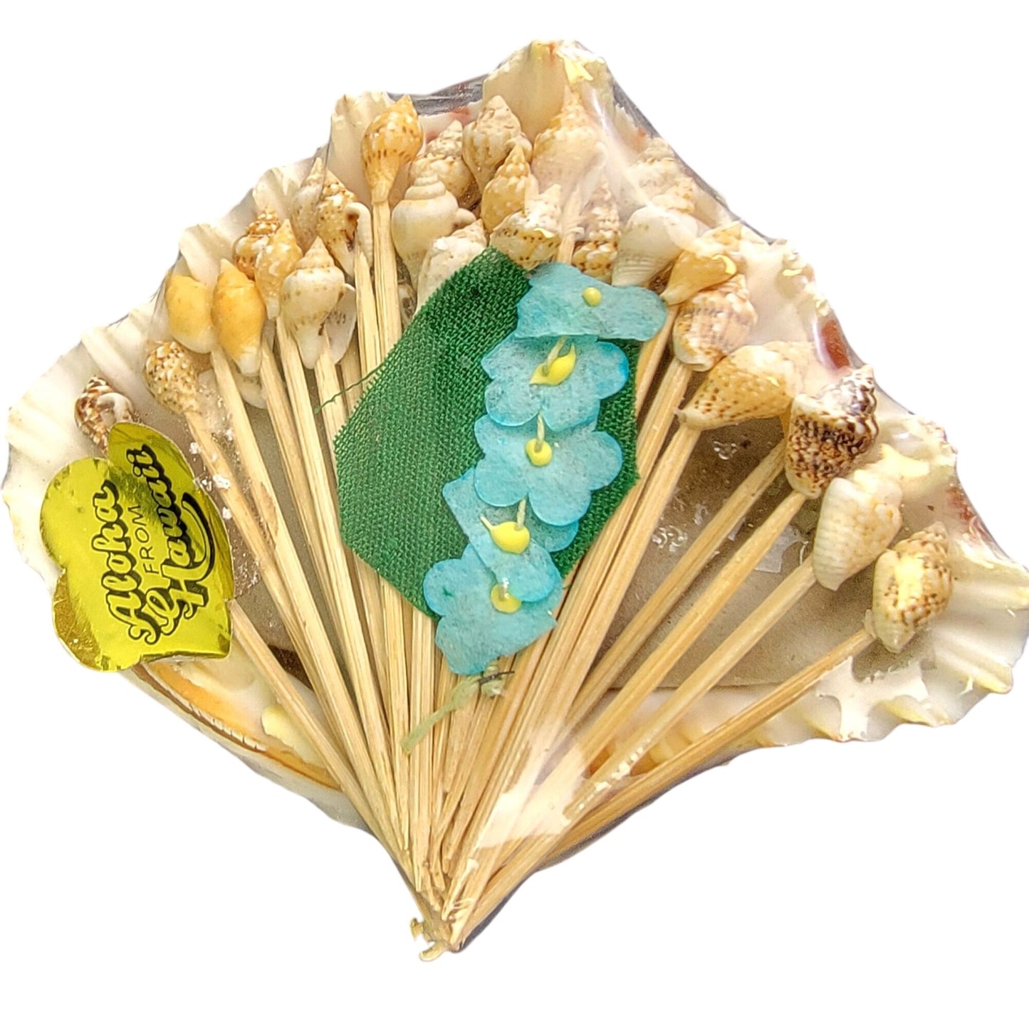 Vintage 80s Appetizer Toothpick Cocktail Picks Seashell Beach Hawaii Souvenir