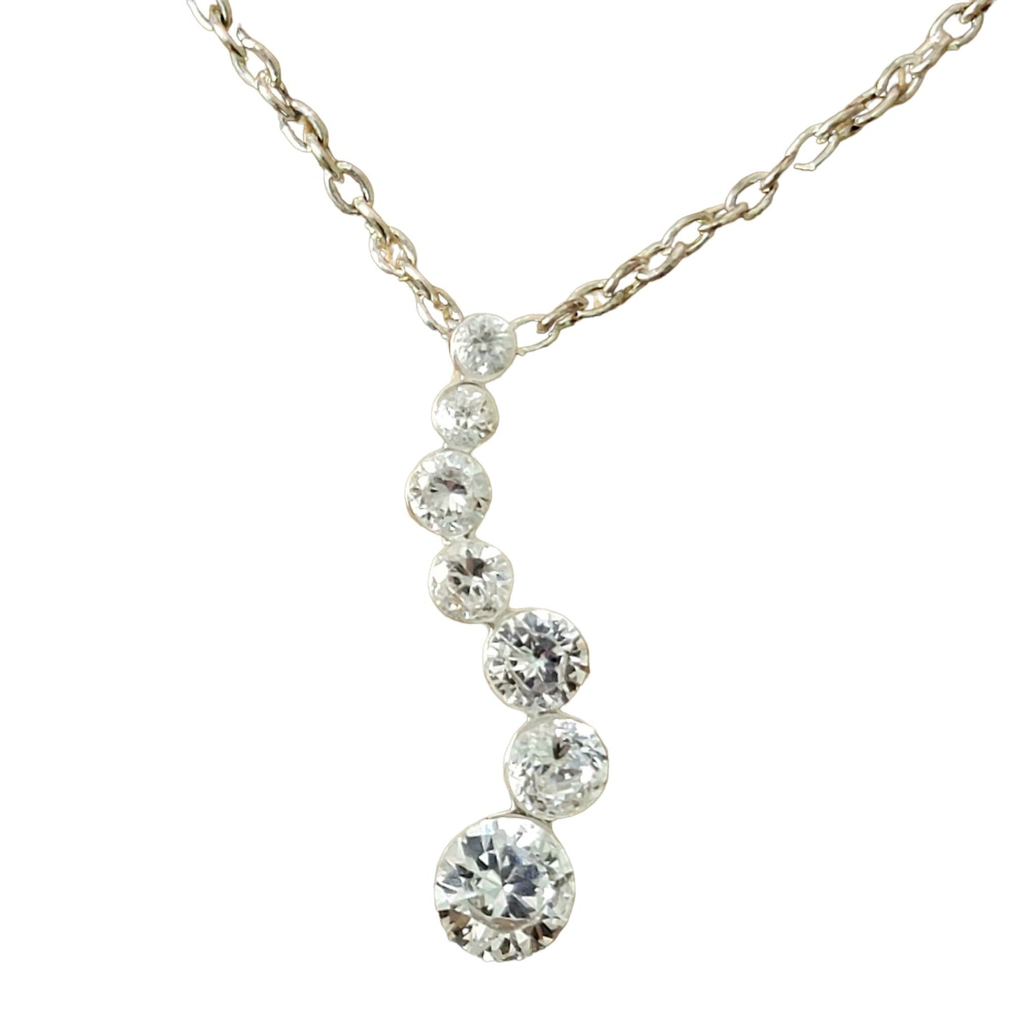 Crystal Cascade Necklace Silver Tone Clasp Women Jewelry Adjustable Chain New