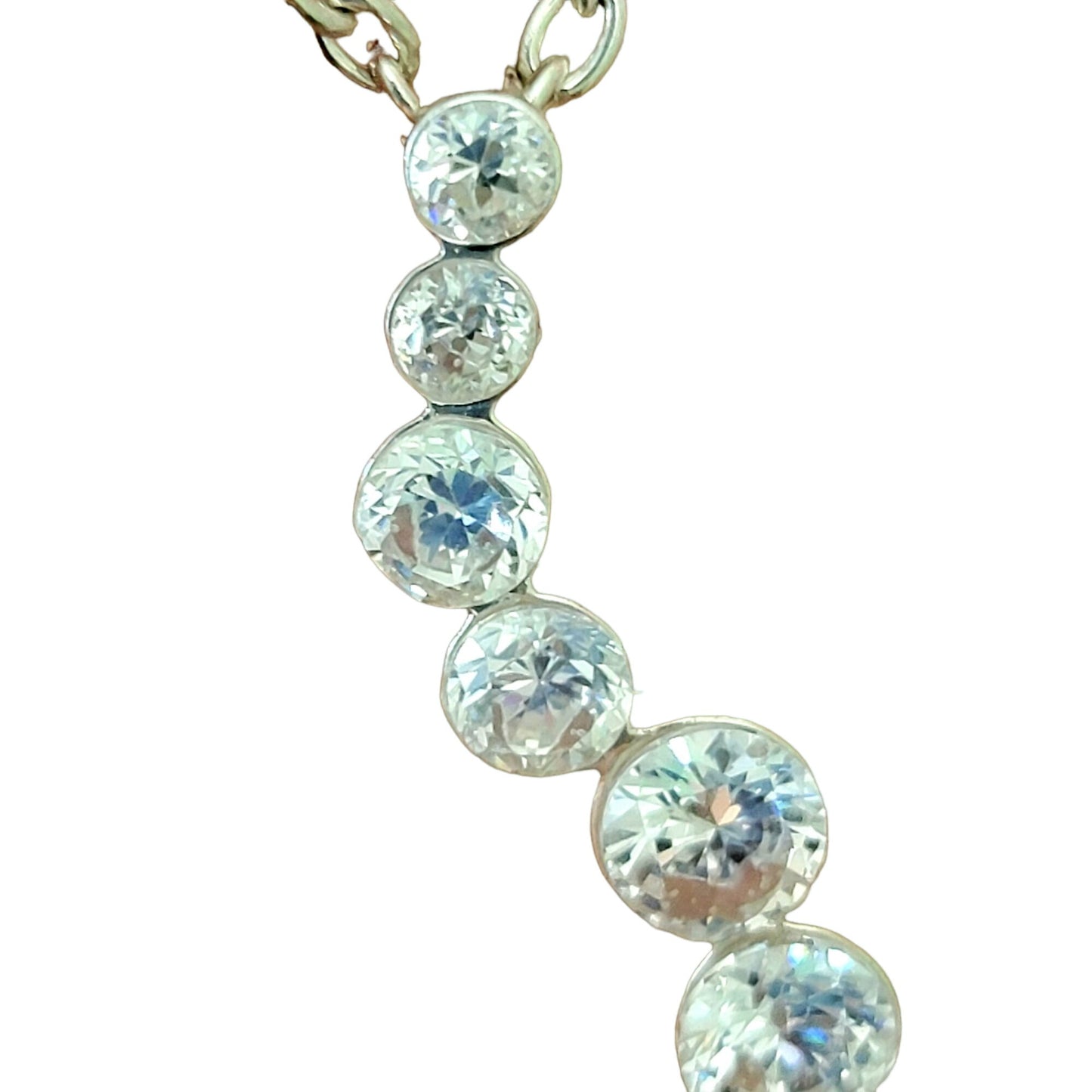 Crystal Cascade Necklace Silver Tone Clasp Women Jewelry Adjustable Chain New