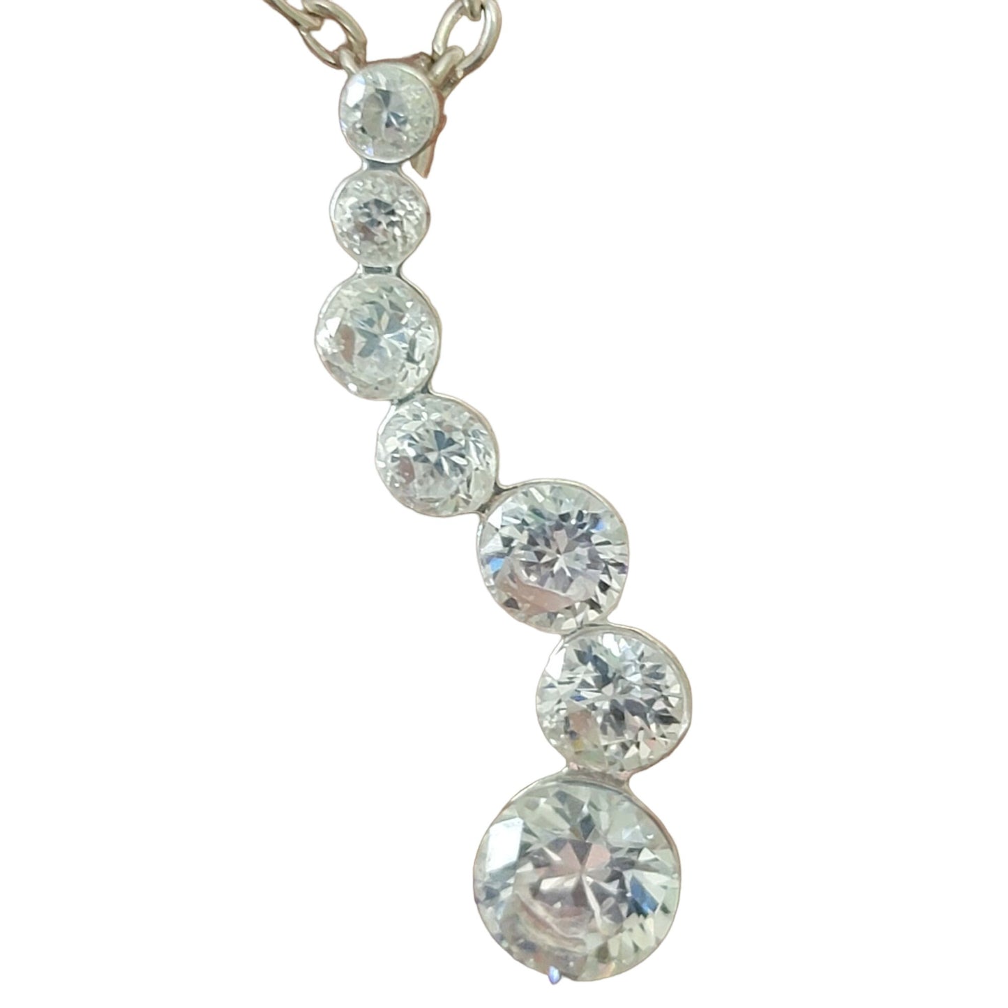 Crystal Cascade Necklace Silver Tone Clasp Women Jewelry Adjustable Chain New