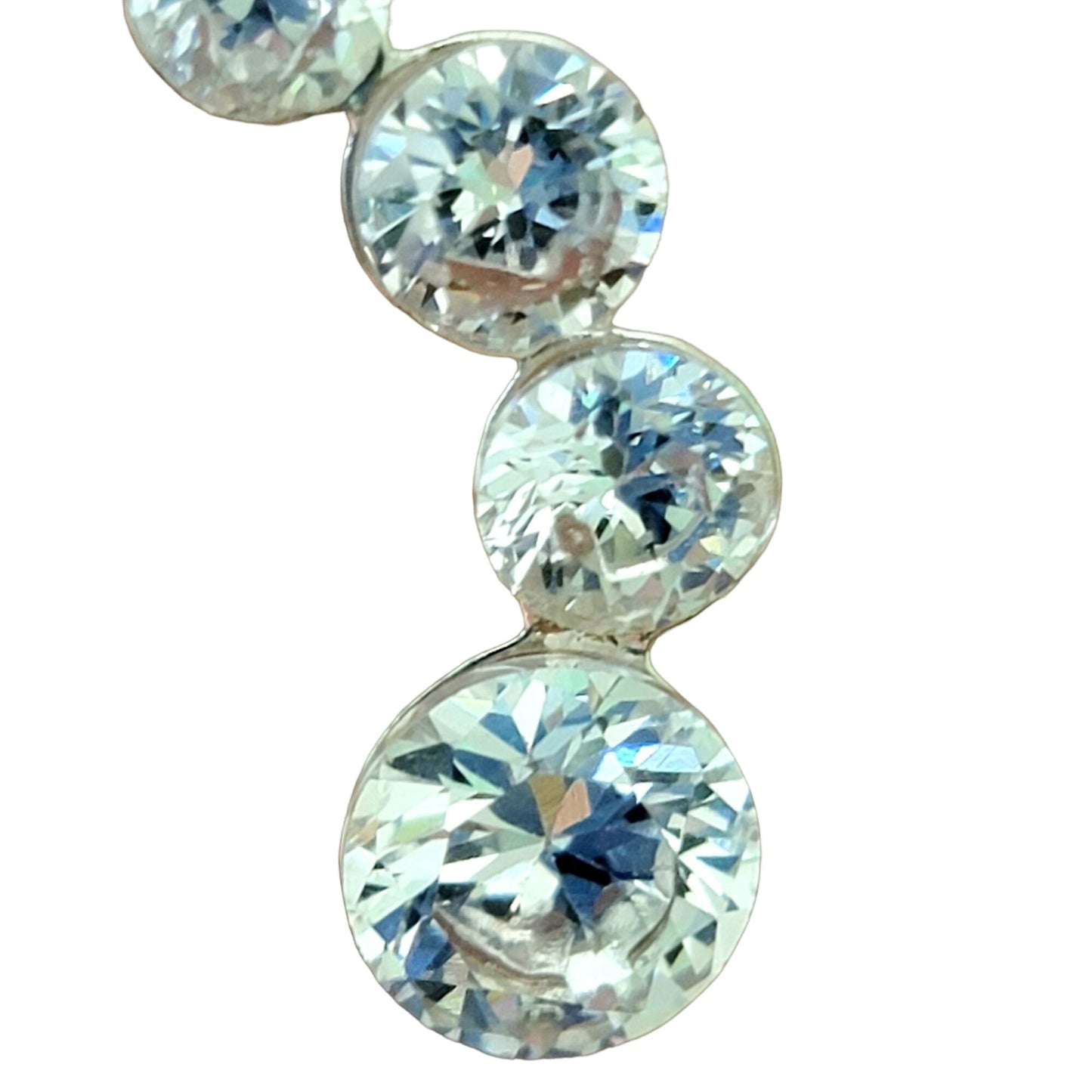 Crystal Cascade Necklace Silver Tone Clasp Women Jewelry Adjustable Chain New