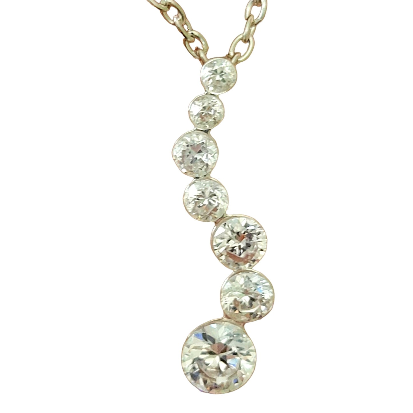 Crystal Cascade Necklace Silver Tone Clasp Women Jewelry Adjustable Chain New