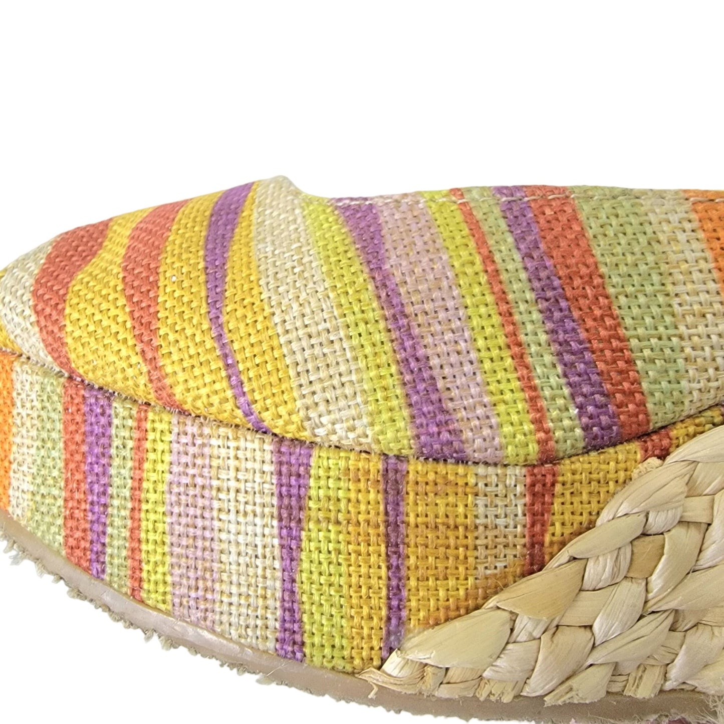 Rainbow Stripe Bohemian Shoes Women 8.5 CL Laundry Boho Wedge Sandals 39