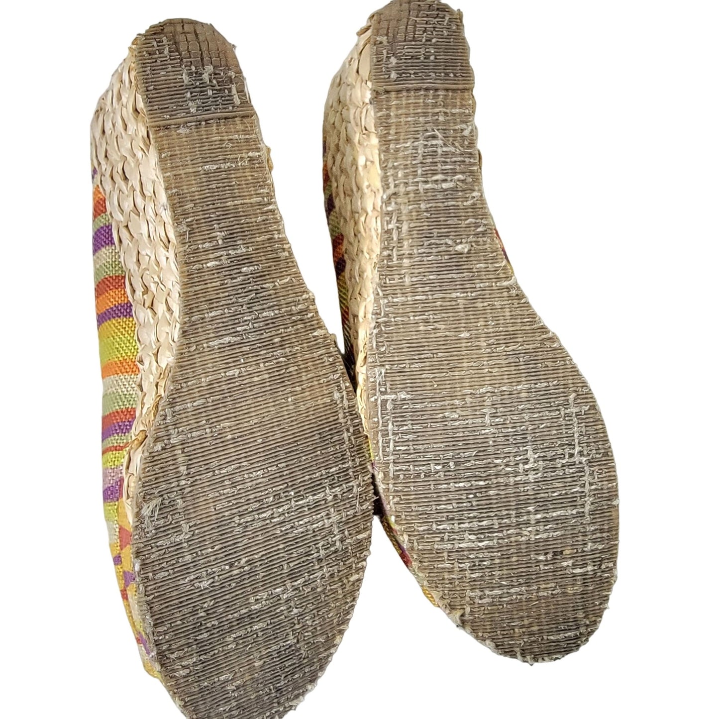 Rainbow Stripe Bohemian Shoes Women 8.5 CL Laundry Boho Wedge Sandals 39