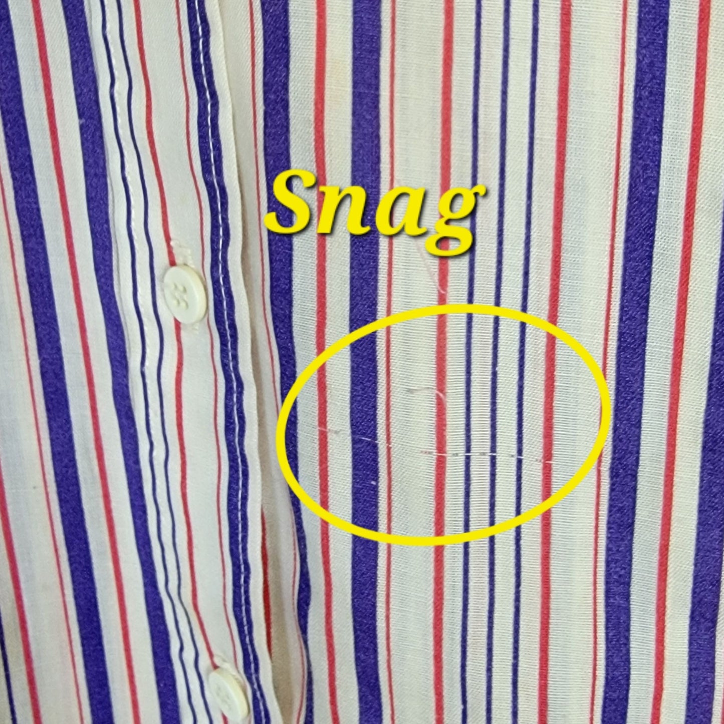 Vintage 70s Stripe Shirt Women Medium Button Blouse Red Blue Beige