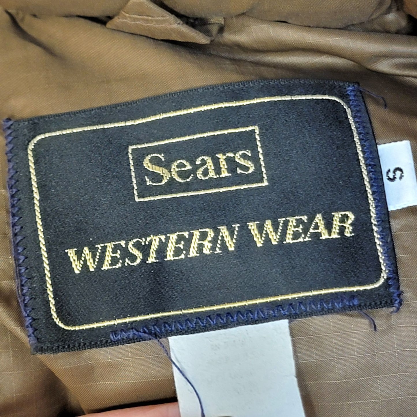 Sears Vintage 80s Puff Vest Men Small Brown Jacket Western Outdoors Coat Winter