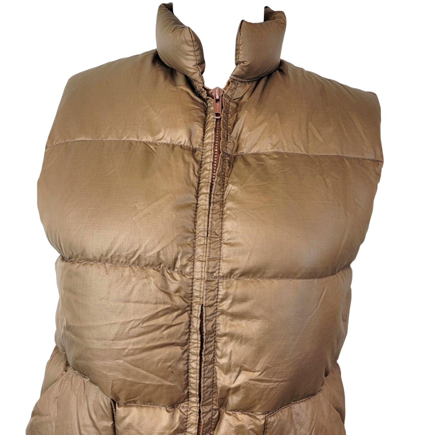 Sears Vintage 80s Puff Vest Men Small Brown Jacket Western Outdoors Coat Winter