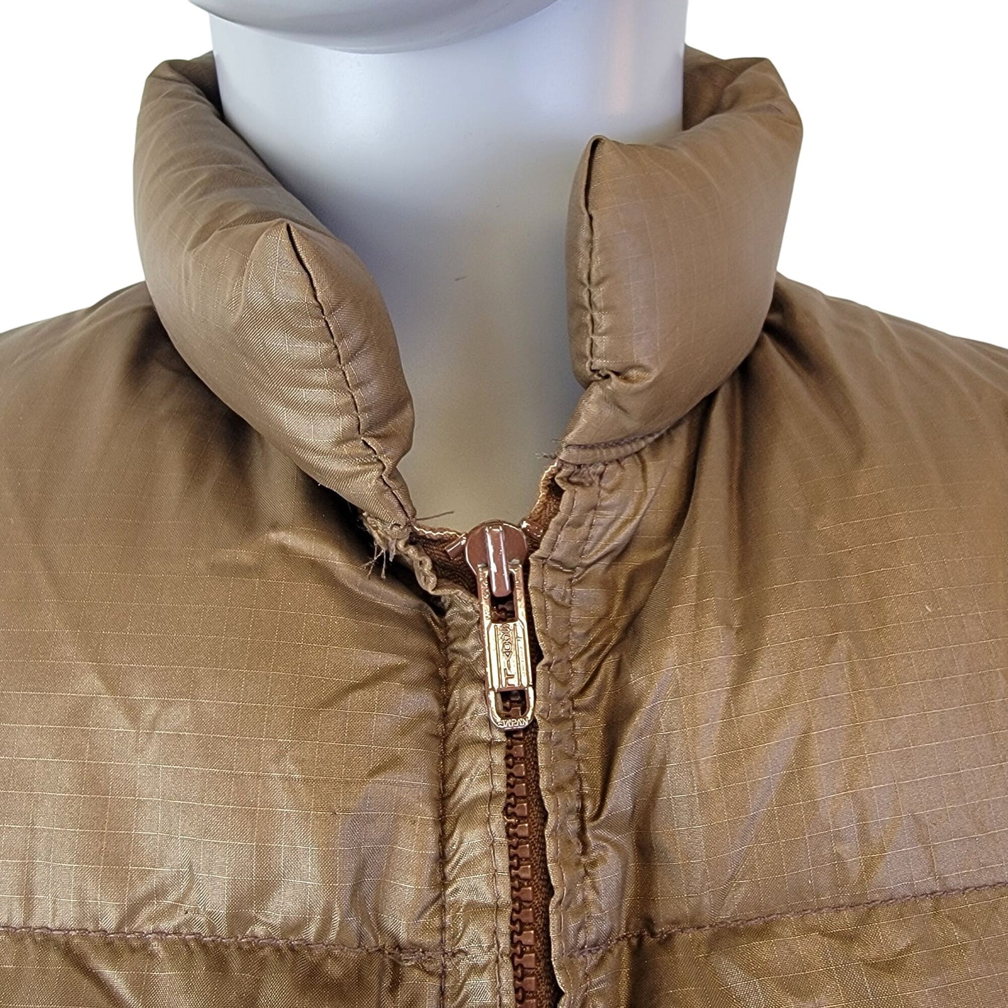 Sears Vintage 80s Puff Vest Men Small Brown Jacket Western Outdoors Coat Winter