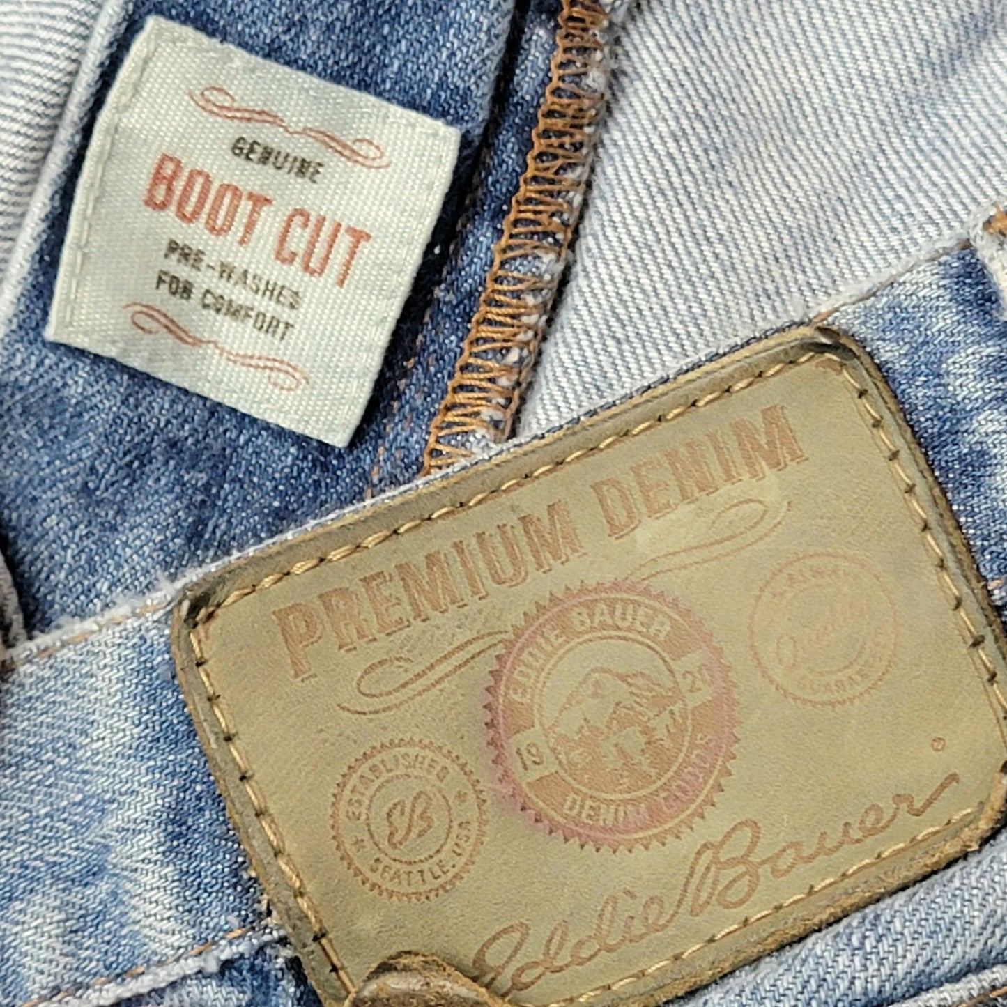 Eddie Bauer Vintage Y2K Jeans Men 34 x 32 Boot Cut Medium Wash Denim
