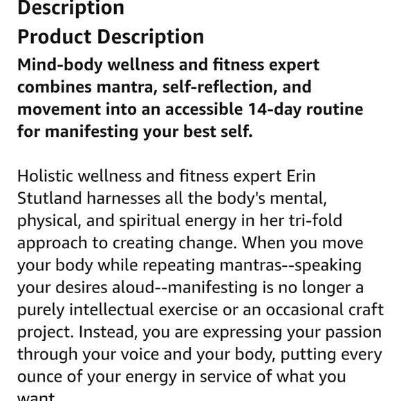 Mantras in Motion Manifest Mindful Movement Mind Body Spirit Yoga Hardcover Book