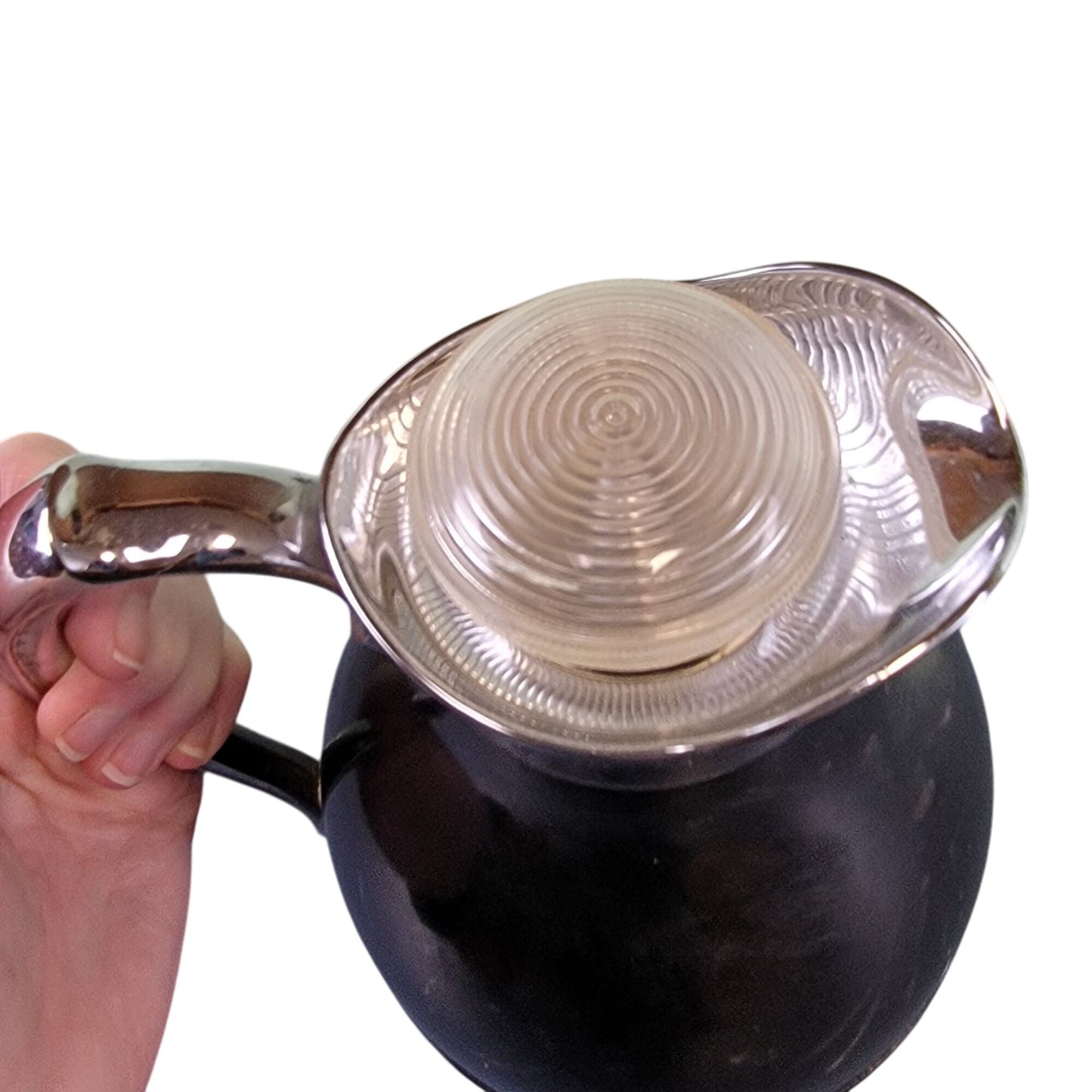 Thermos Vintage 40s Bakelite Carafe Pitcher Black Silver Stopper Kitchen Hot Cold