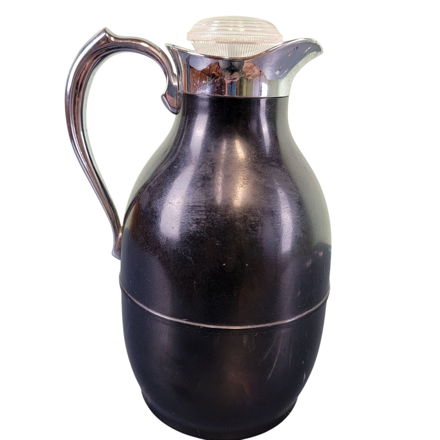 Thermos Vintage 40s Bakelite Carafe Pitcher Black Silver Stopper Kitchen Hot Cold