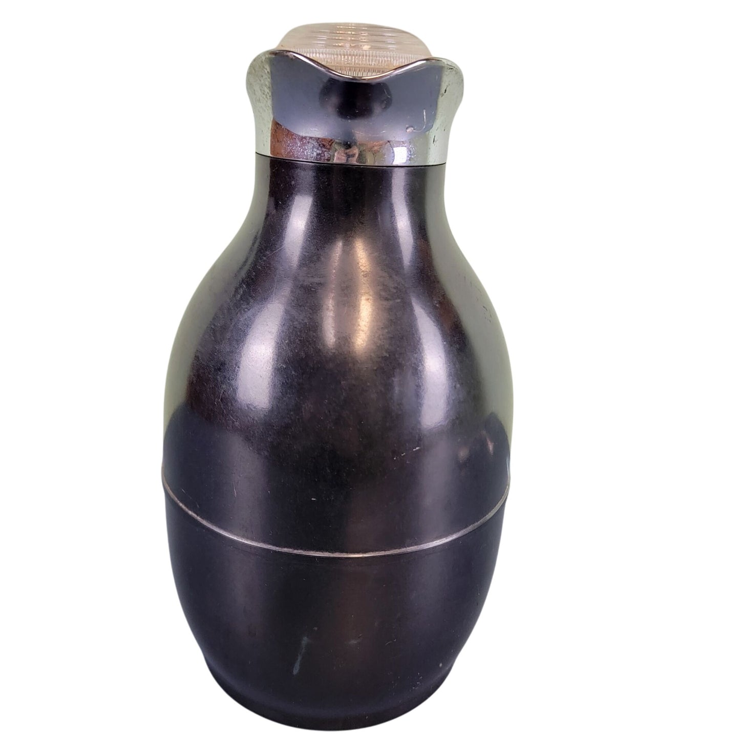 Thermos Vintage 40s Bakelite Carafe Pitcher Black Silver Stopper Kitchen Hot Cold