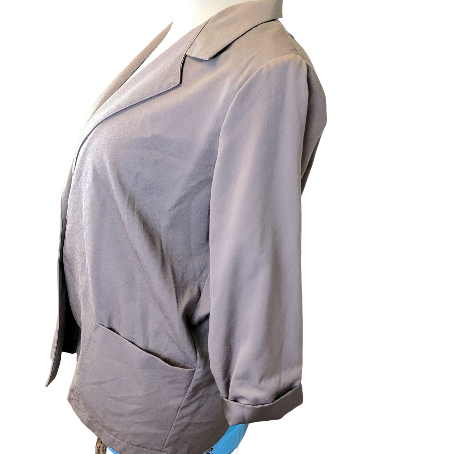 Vintage 80s Blazer Jacket Women Plus 20 W Beige