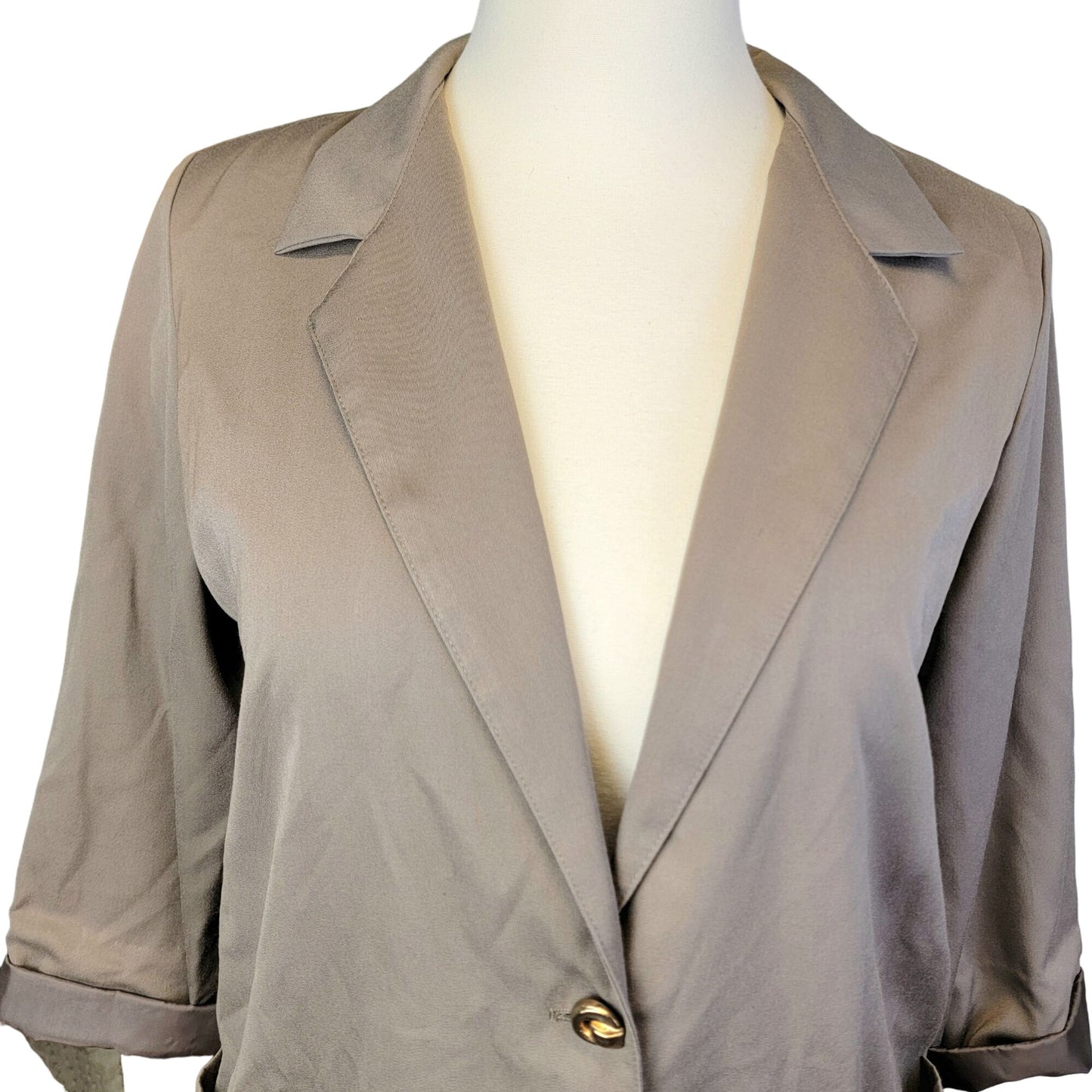 Vintage 80s Blazer Jacket Women Plus 20 W Beige