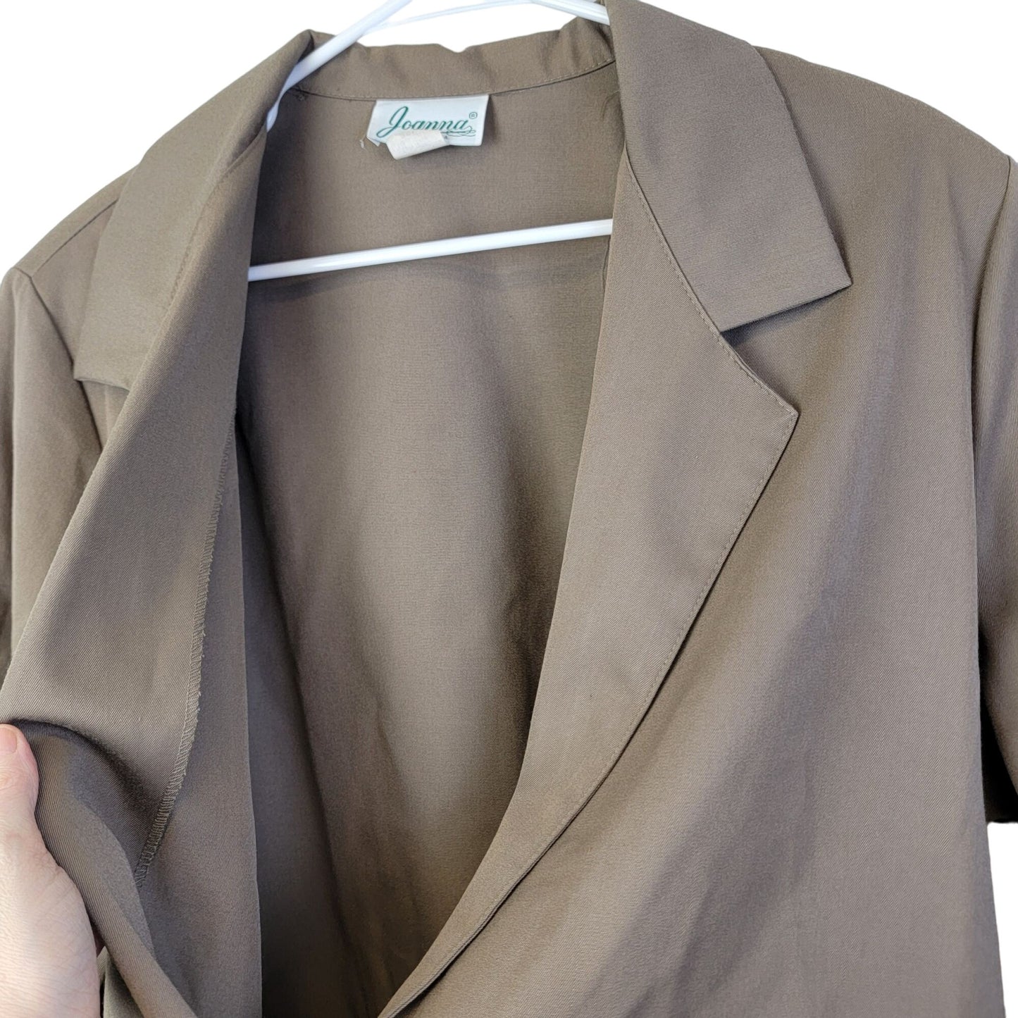 Vintage 80s Blazer Jacket Women Plus 20 W Beige