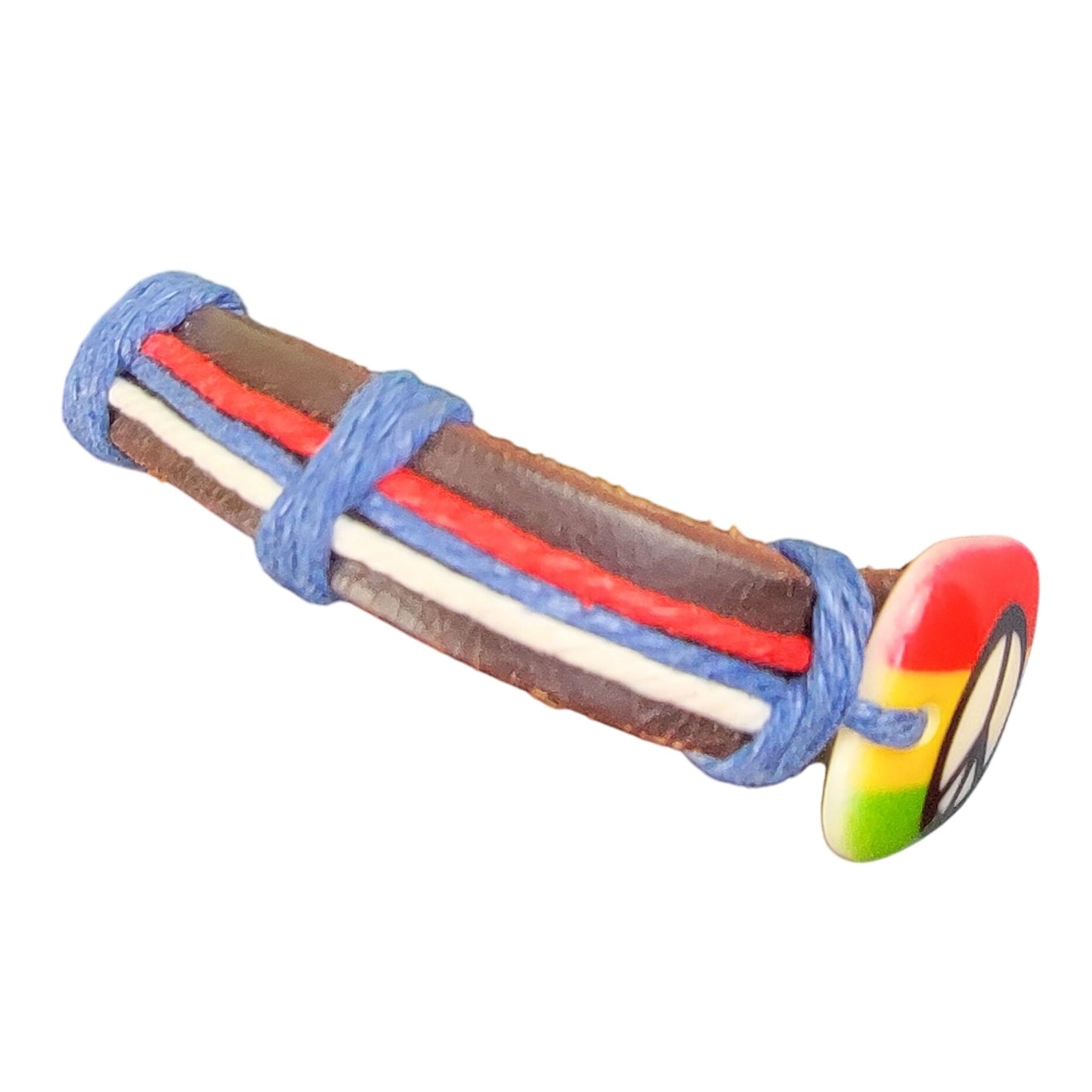 Colorful Peace Sign Leather Bracelet Adjustable Brown Unisex Jewelry