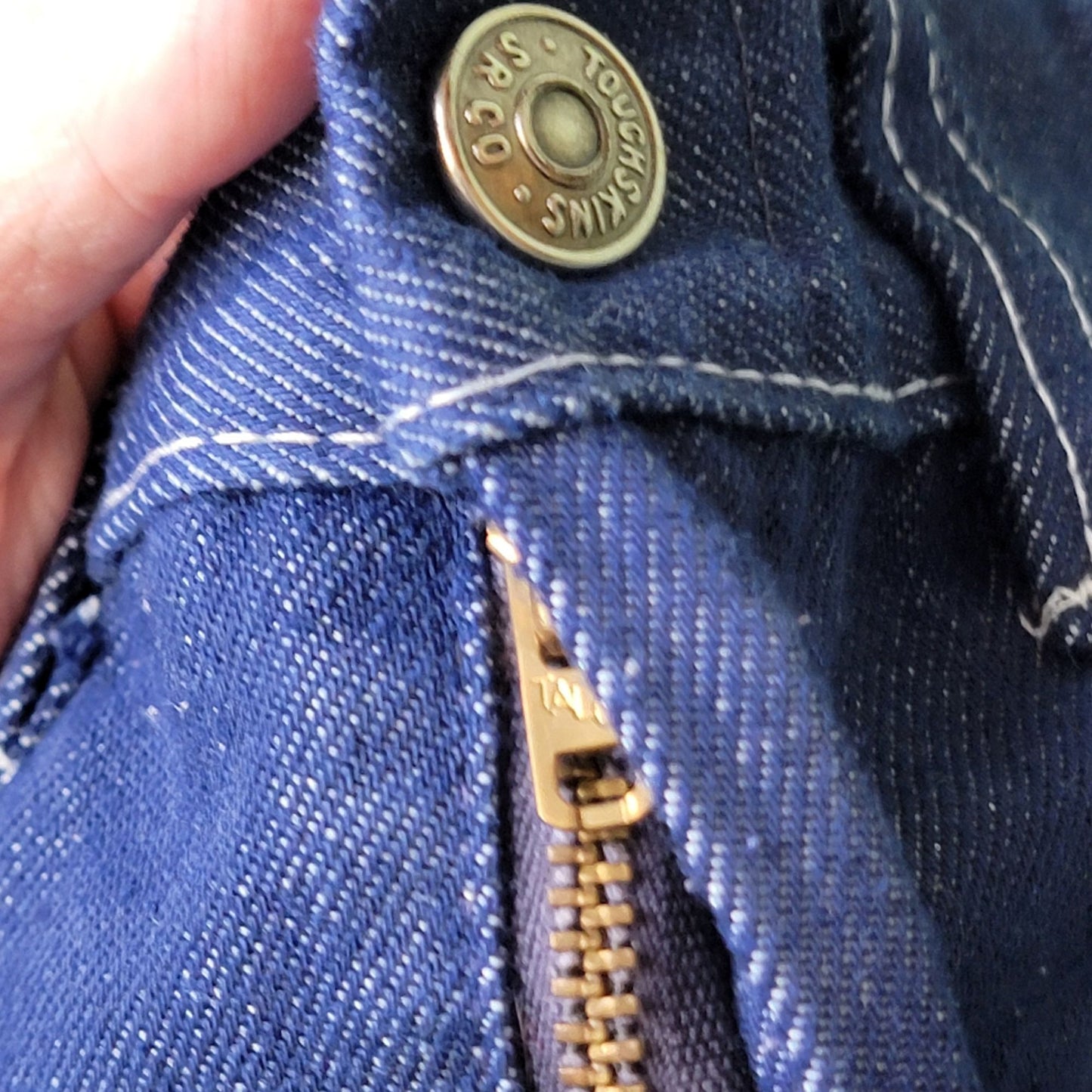 Sears Vintage 70s Flare Jeans Child 6X 21 Waist 20 Inseam Dark Wash Denim Retro