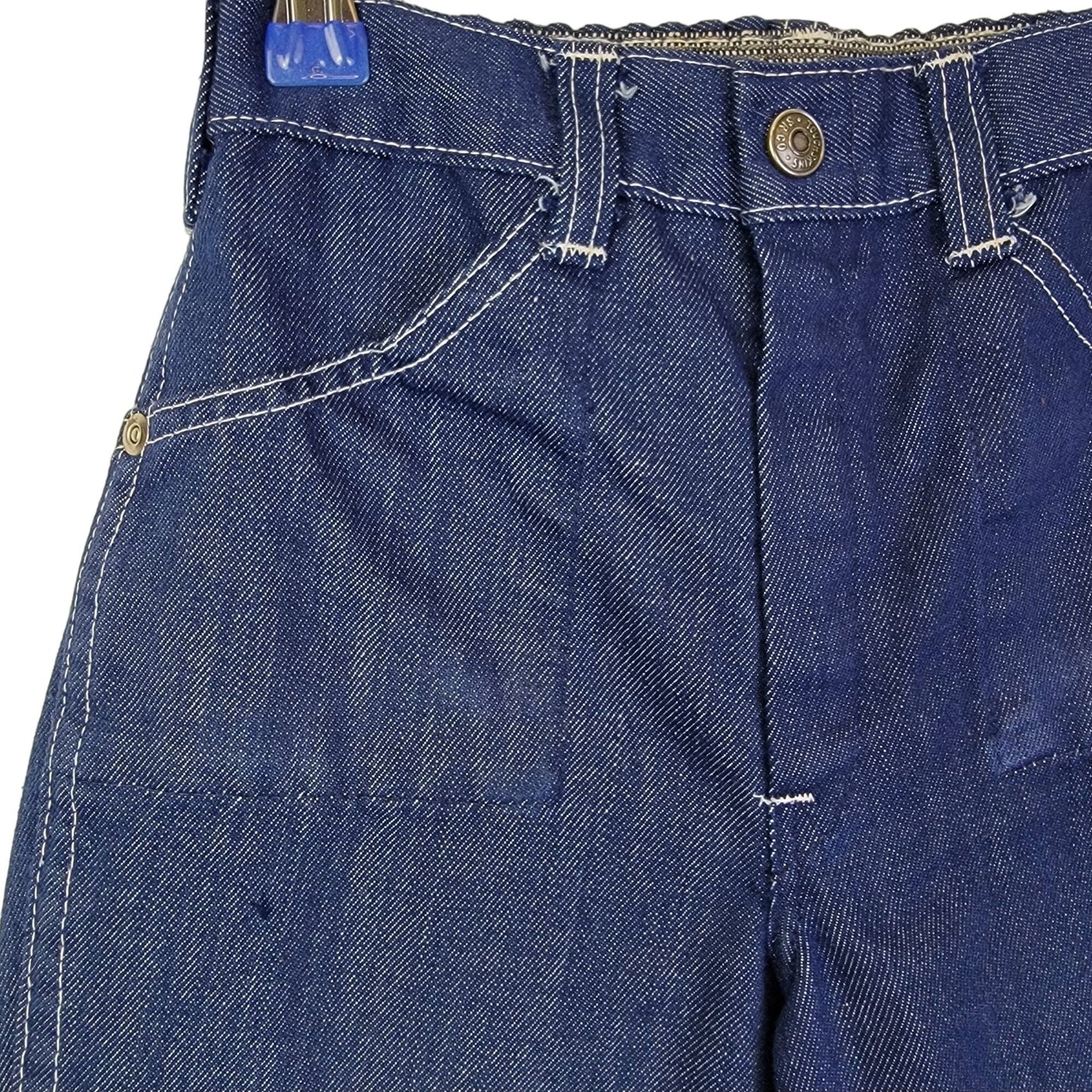 Sears Vintage 70s Flare Jeans Child 6X 21 Waist 20 Inseam Dark Wash Denim Retro
