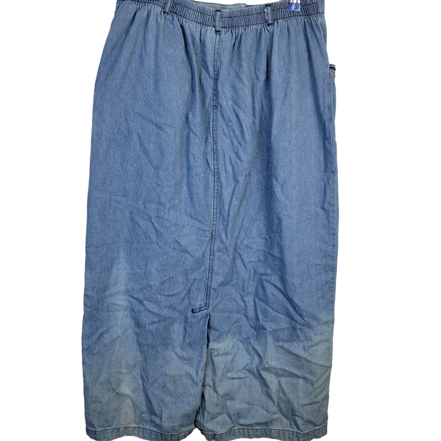 Vintage 90s Denim Midi Skirt Women Large Boho Western