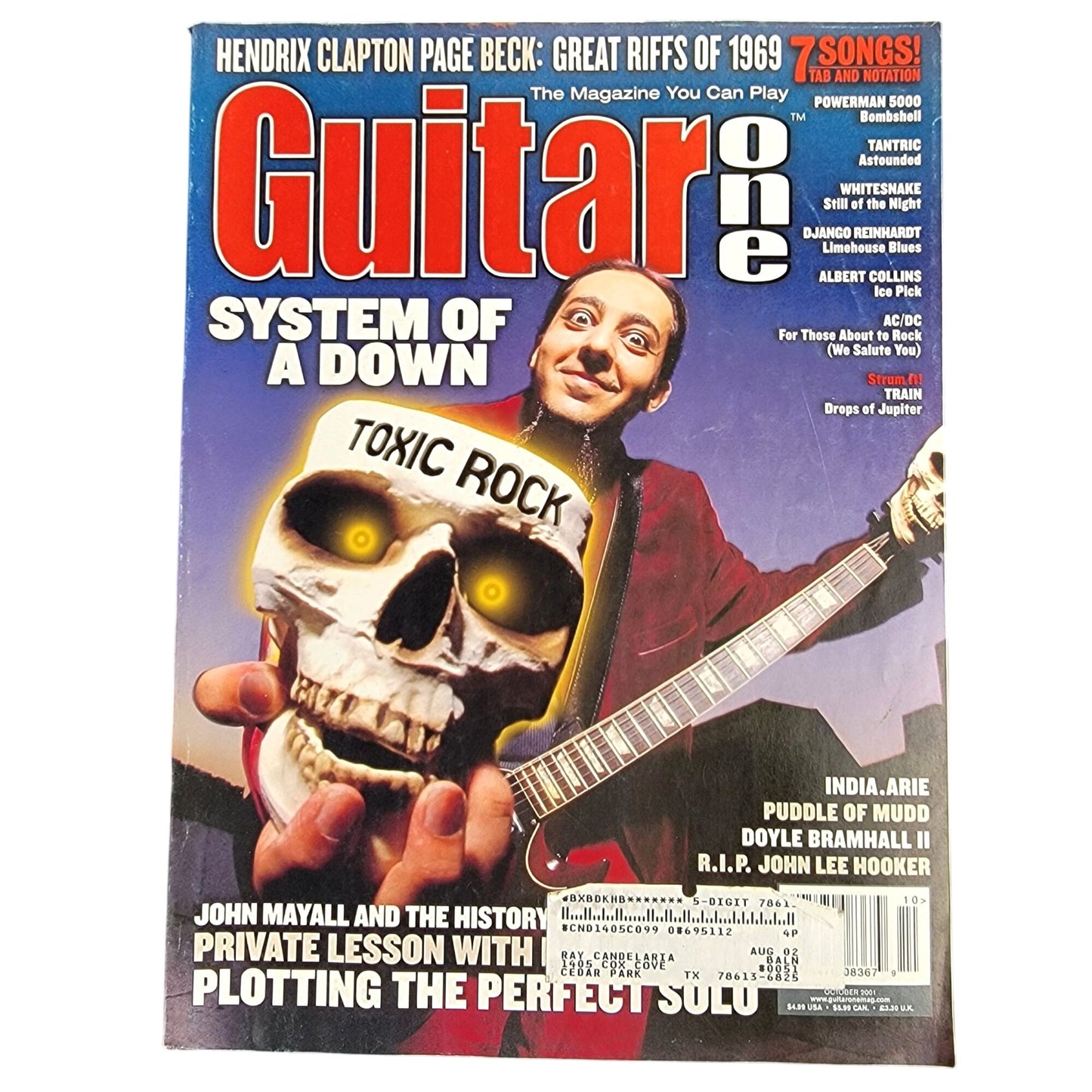 Guitar One Vintage 2001 Magazine Lot of 4 Y2K Rock Music Sheets Playing Guide