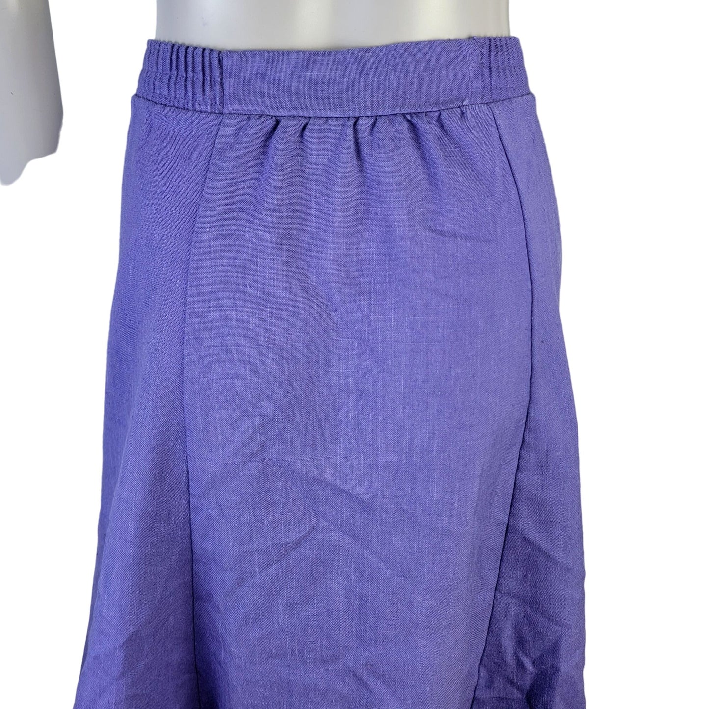 Vintage 70s Midi Skirt Women Plus Size 16 Purple Button Front