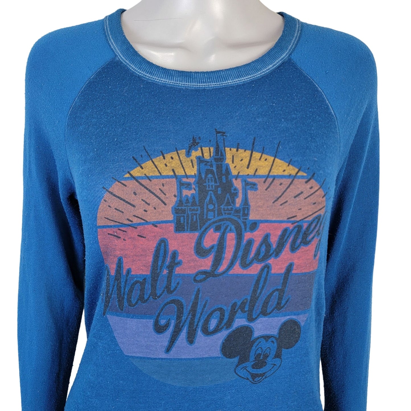 Walt Disney World Vintage Sweatshirt Women XS Blue Top Retro