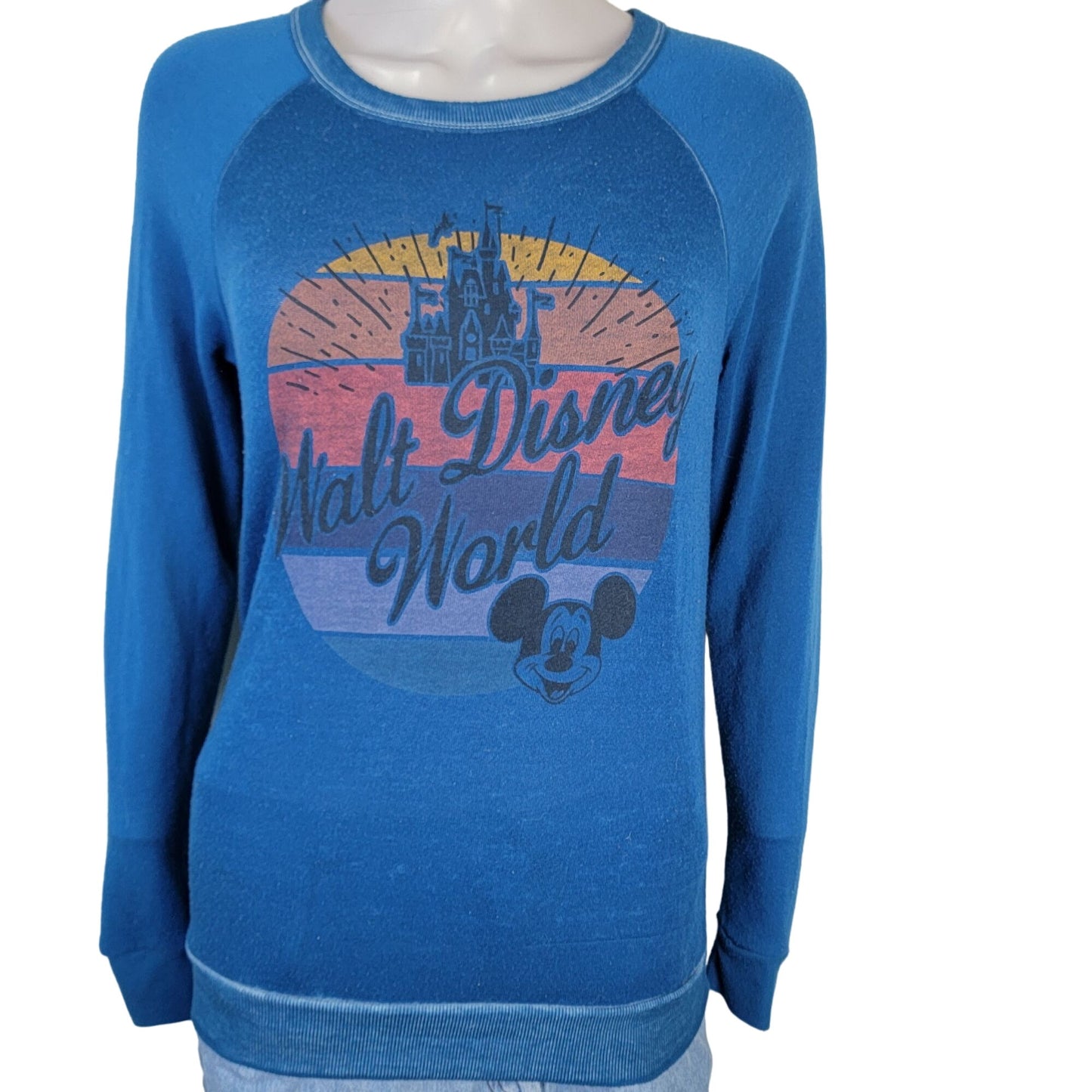 Walt Disney World Vintage Sweatshirt Women XS Blue Top Retro