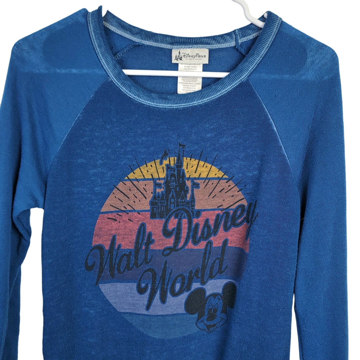 Walt Disney World Vintage Sweatshirt Women XS Blue Top Retro