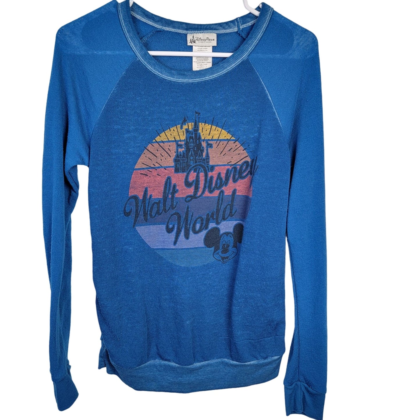 Walt Disney World Vintage Sweatshirt Women XS Blue Top Retro