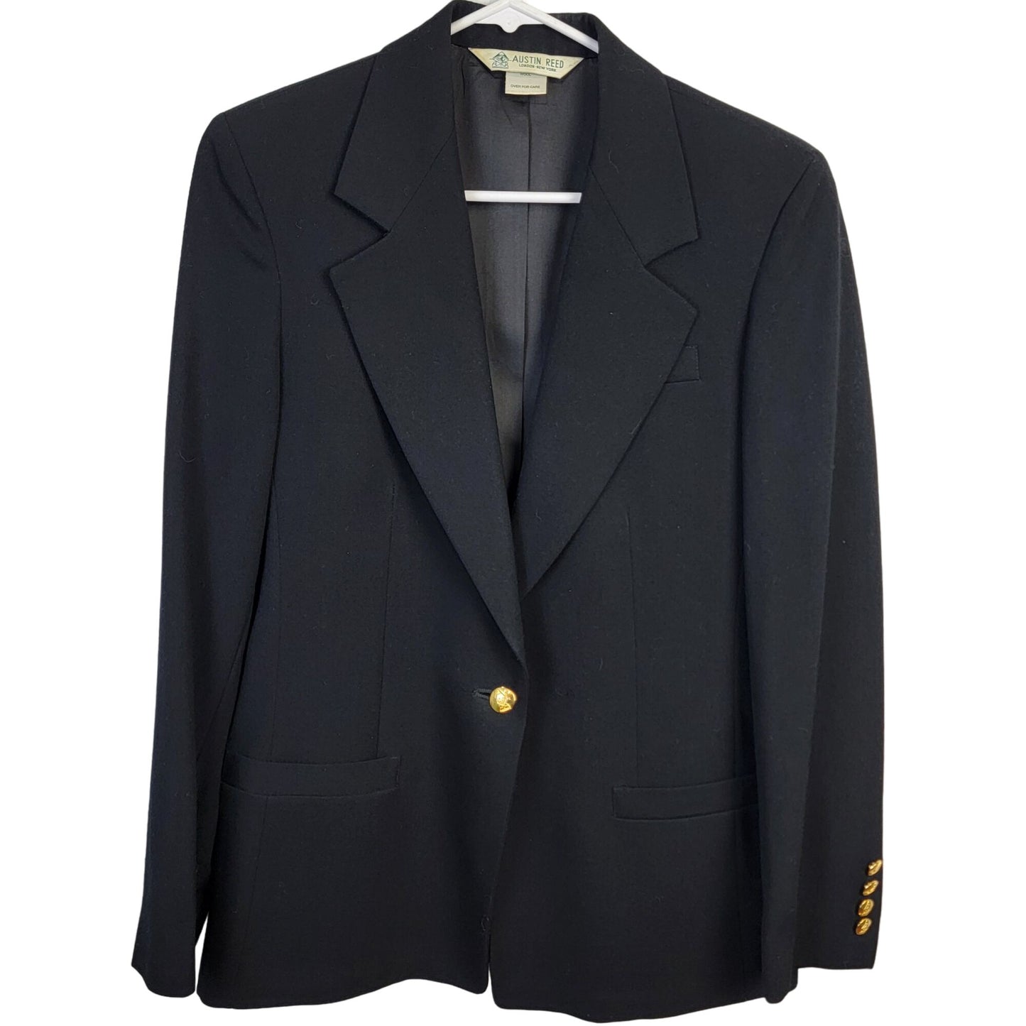 Austin Reed Vintage Wool Blazer Jacket Women 6 Suit Coat Black Formal Business