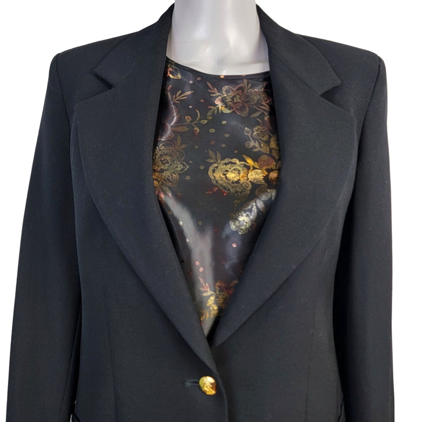 Austin Reed Vintage Wool Blazer Jacket Women 6 Suit Coat Black Formal Business