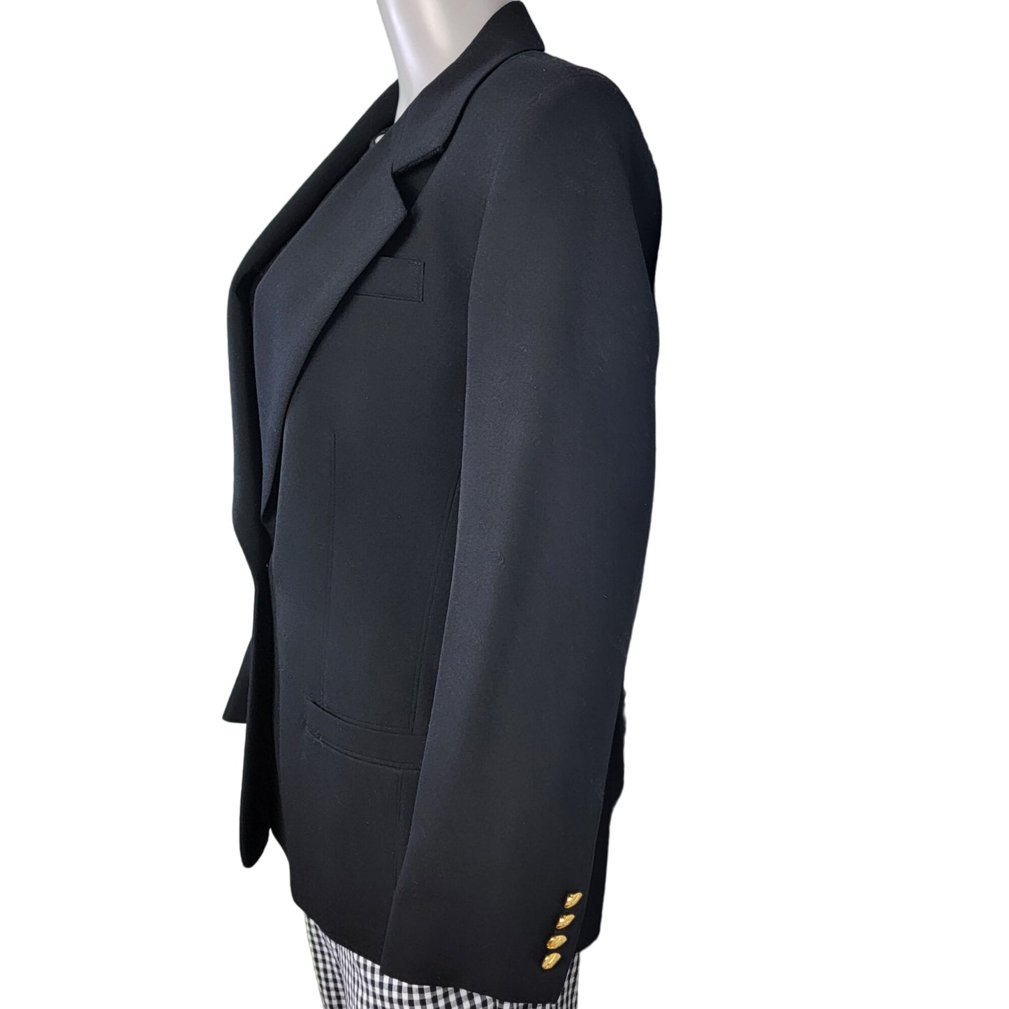 Austin Reed Vintage Wool Blazer Jacket Women 6 Suit Coat Black Formal Business