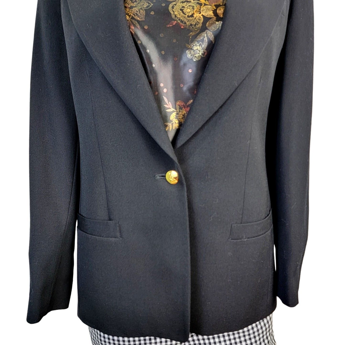 Austin Reed Vintage Wool Blazer Jacket Women 6 Suit Coat Black Formal Business