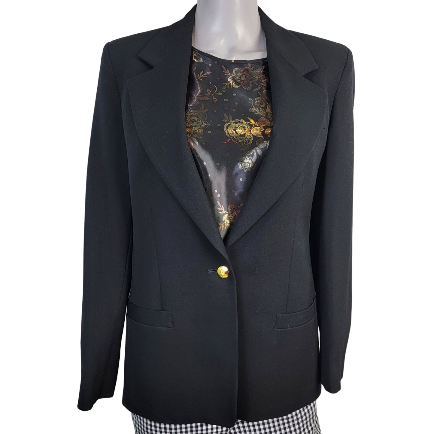 Austin Reed Vintage Wool Blazer Jacket Women 6 Suit Coat Black Formal Business