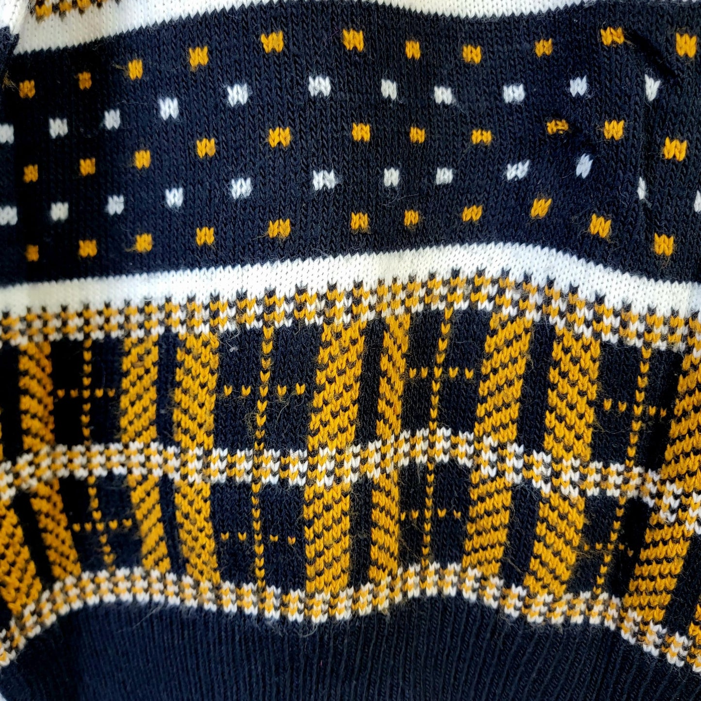 Vintage 70s Geometric Sweater Women Medium Brown Black