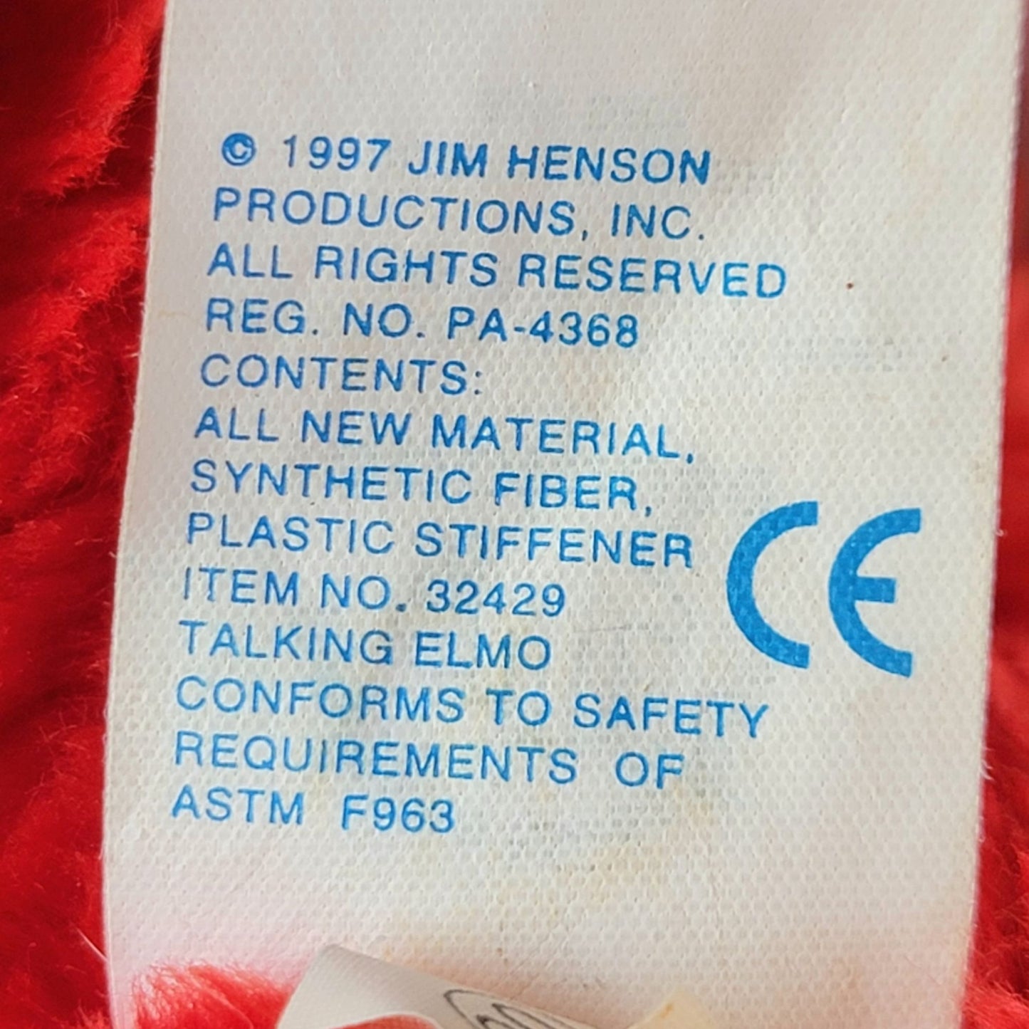 Vintage 1997 Talking Elmo Stuffed Animal 14 inch Red Fuzzy Toy 90s Retro Child