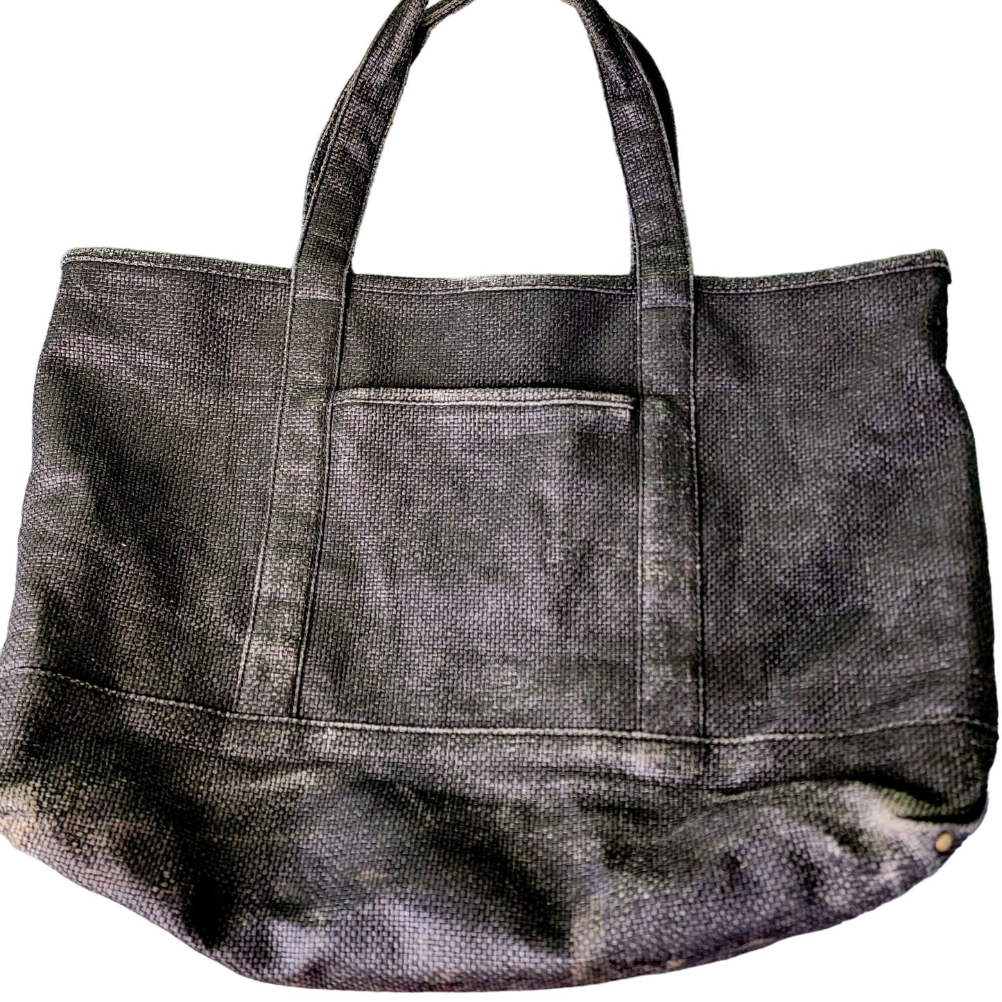 J. Crew Large Black Straw Tote Bag Purse Women Travel 2007